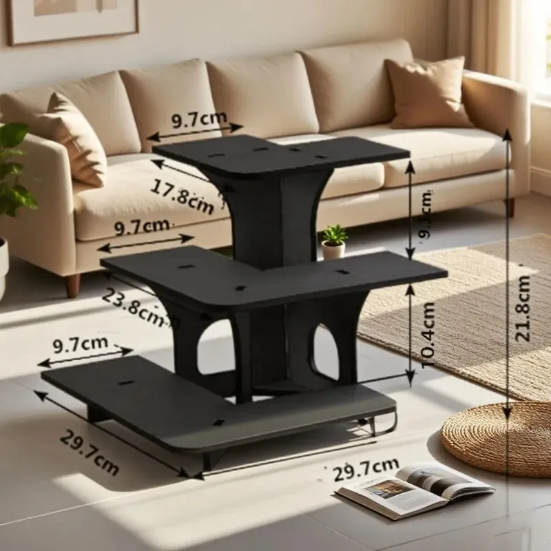 2026 Latest Models Wood Corner Display Stand for Food Party Tradeshows - Candle Soap Vendor Event Rack 3 Step Tiered Organizer