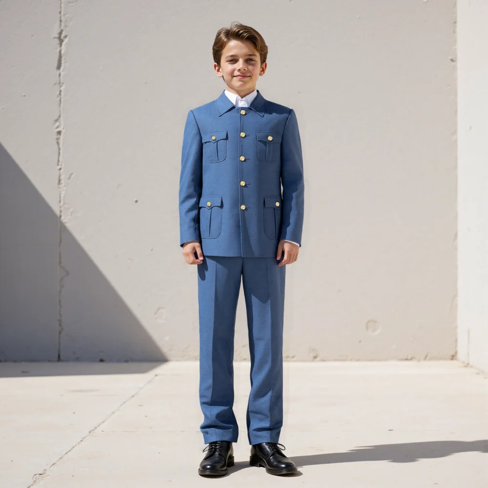 

Boy's Suits 2 Pieces Lapel Neck Slim Fit With Real Pocket Single Breasted Little Wedding Flower Boy's Outfit（Blazer+Suits)