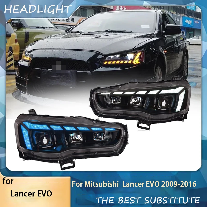 Car Styling for Mitsubishi Lancer Headlight 2008-2016 Lancer EX EVO LED Headlight LED DRL Hid Xenon Head Lamp Auto Accessories