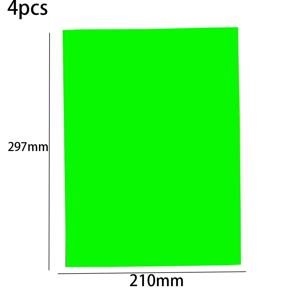 4 Sheets/Set Neon Glow in the Dark Paper Cardstock UV Blacklight Reactive Fluorescent Birthday Wedding Dance Floor Decorations