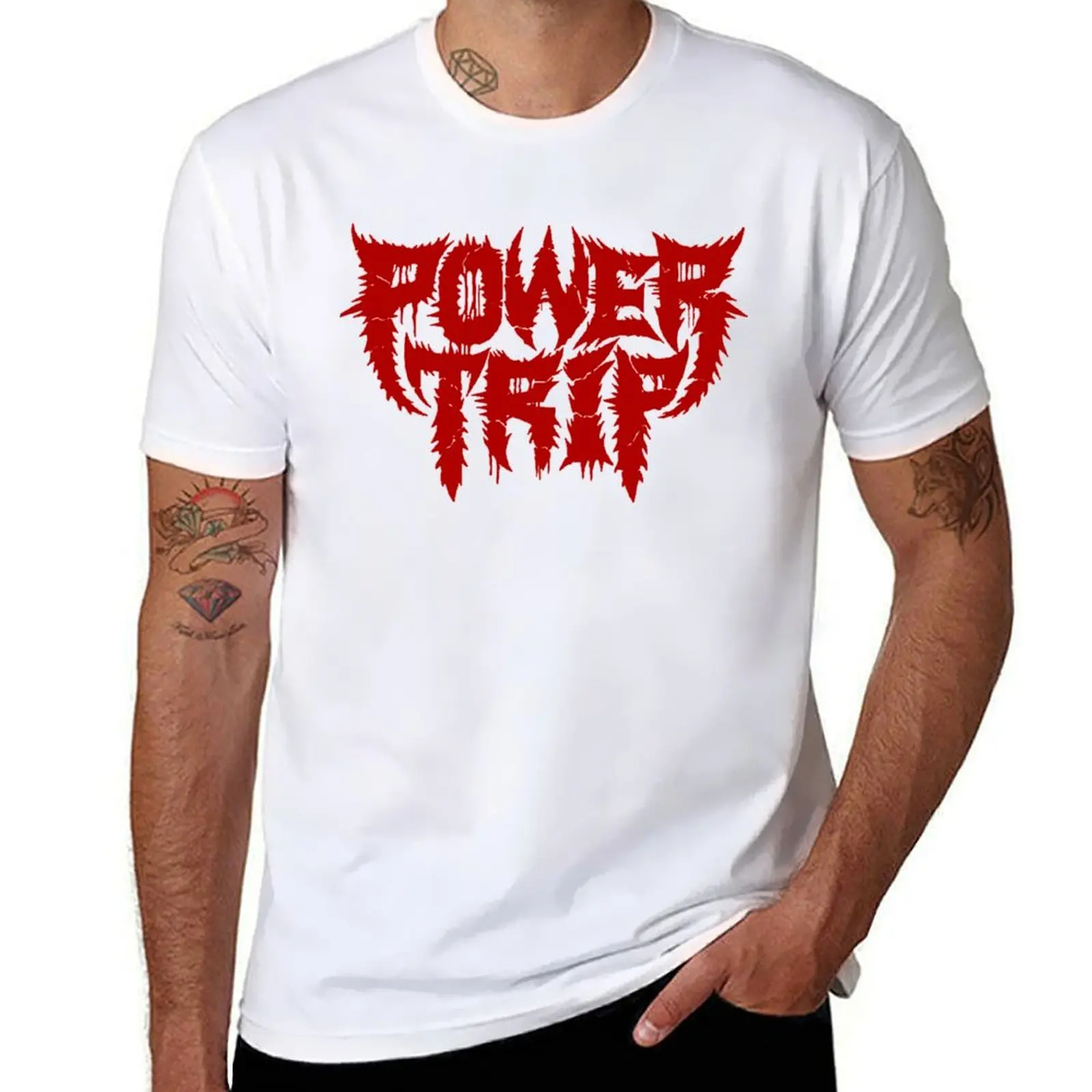 

Футболка POWER TRIP Essential, забавные футболки, темные юмористические футболки для мужчин, хлопковая футболка