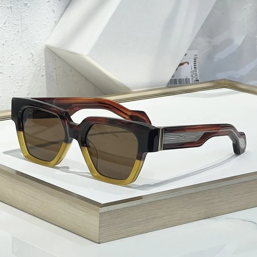 UTOPIA Oversized Square Sunglasses Thick Acetate Frame UV400 Vintage Casual Eyewear for Men with Case