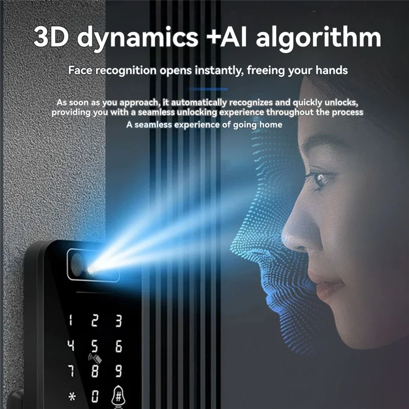A92Z Tuya Fingerprint RFID Card Password Smart Wifi Door Lock APP Control Face Recognition Waterproof