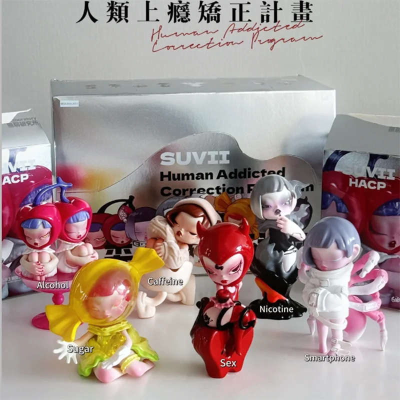 Super cute Suvii Human Addiction Correction Program Series Blind Box Toy Mystery Box Cute Action Anime Character Kawaii Model To