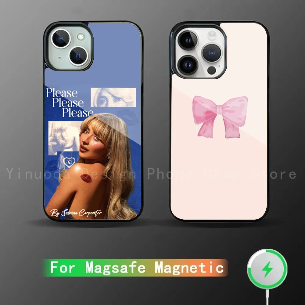 PP-lease Sabrina C-Carpenter Phone Case Strong Magnetic For IPhone 16 15 14 13 Pro Max 11 12 Mini Alex Mirror For Magsafe