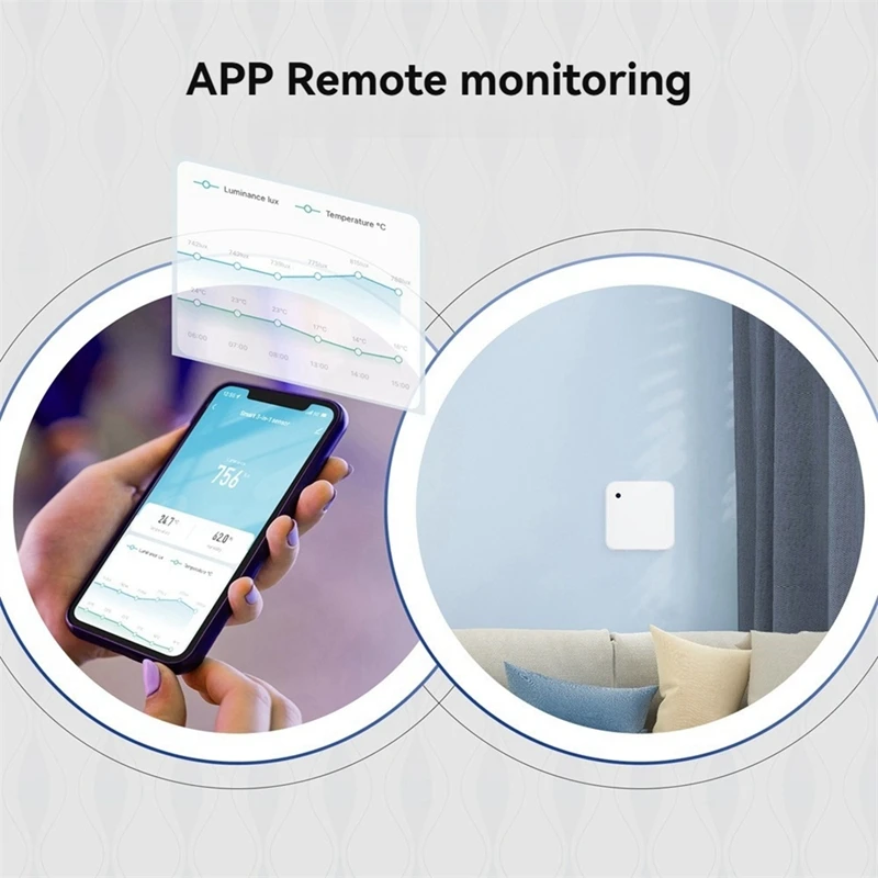 Tuya Smart Home Sensor ZigBee Temperature and Humidity Sensor App Remote Monitoring Light Sensor Detector-VVNB