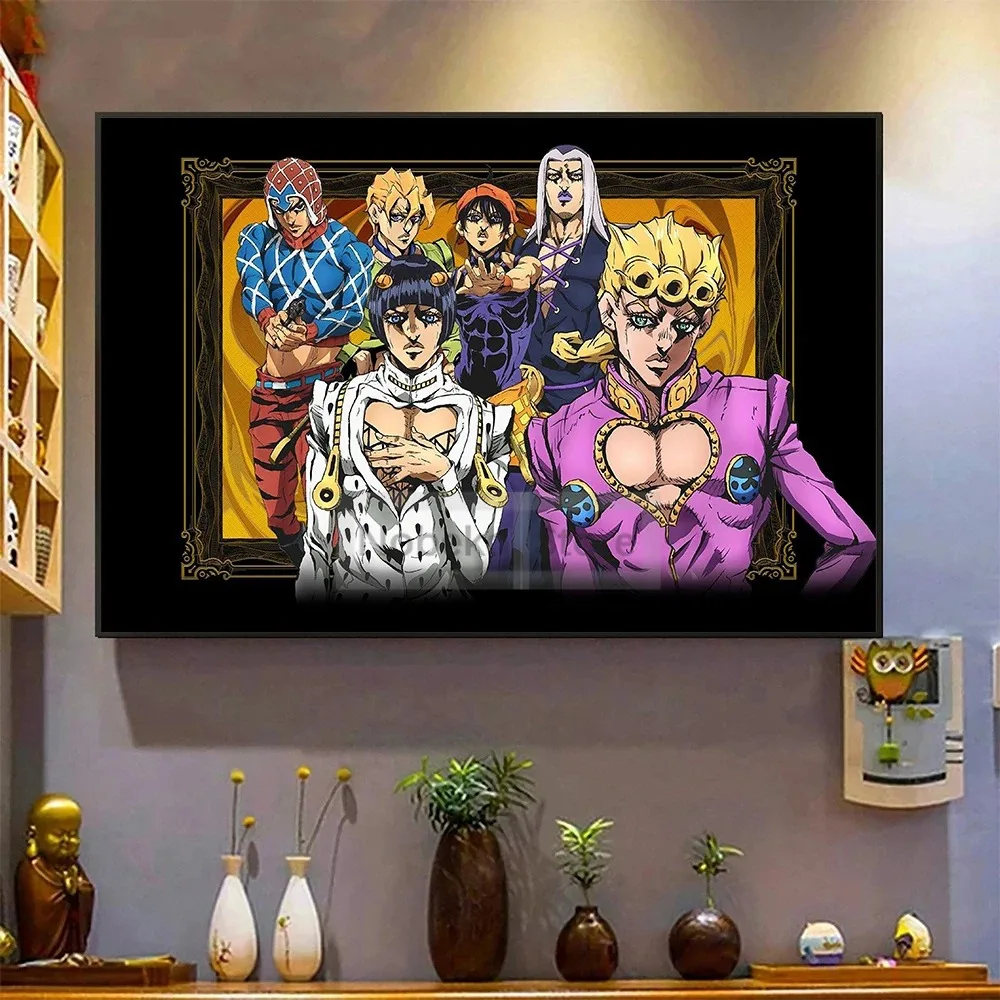 ملصق ومطبوعات فكاهية يابانية كلاسيكية لمغامرات الرياح الذهبية الغريبة ، لوحة قماشية ، صور فنية جدارية ، ديكور المنزل والغرفة #3