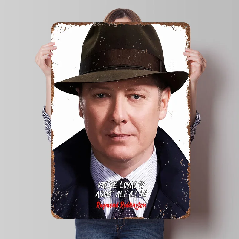 Raymond Reddington Blechposter, individuelle Retro-Wandkunst, Vintage-Metallschilder für Raumdekoration, Heimdekoration, Badezimmerdekoration