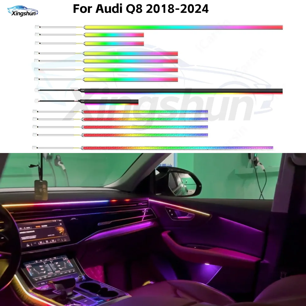 Symphony Dynamic Ambient Light for Audi Q8 SQ8 RS Q8 2018-2024 Car Interior LED Lighting MMi Control Accessories Kit