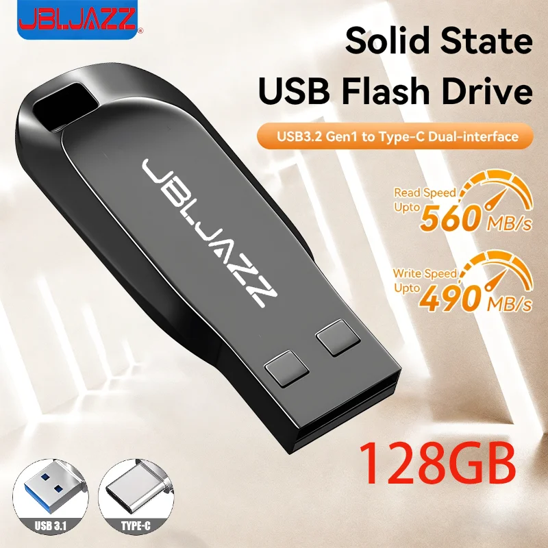 Unidade flash usb 128gb mini pendrive de metal de alta velocidade vara portátil pen drive armazenamento de memória à prova dwaterproof água u disco memória vara