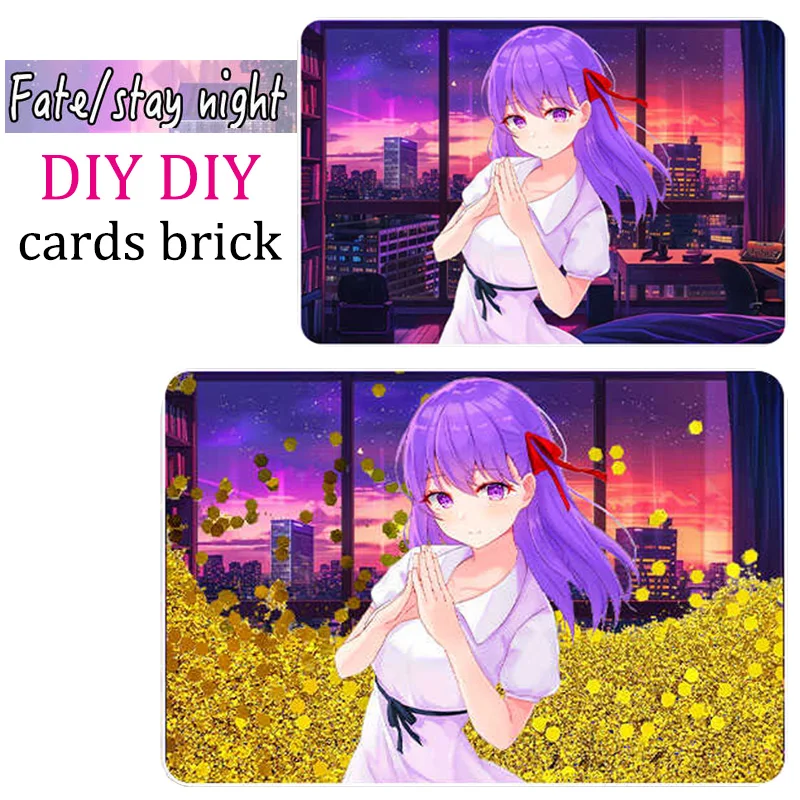 fate stay night Tohsaka Sakura Red golden blue DIY quicksand collection card bricks Anime ornaments Christmas birthday gifts