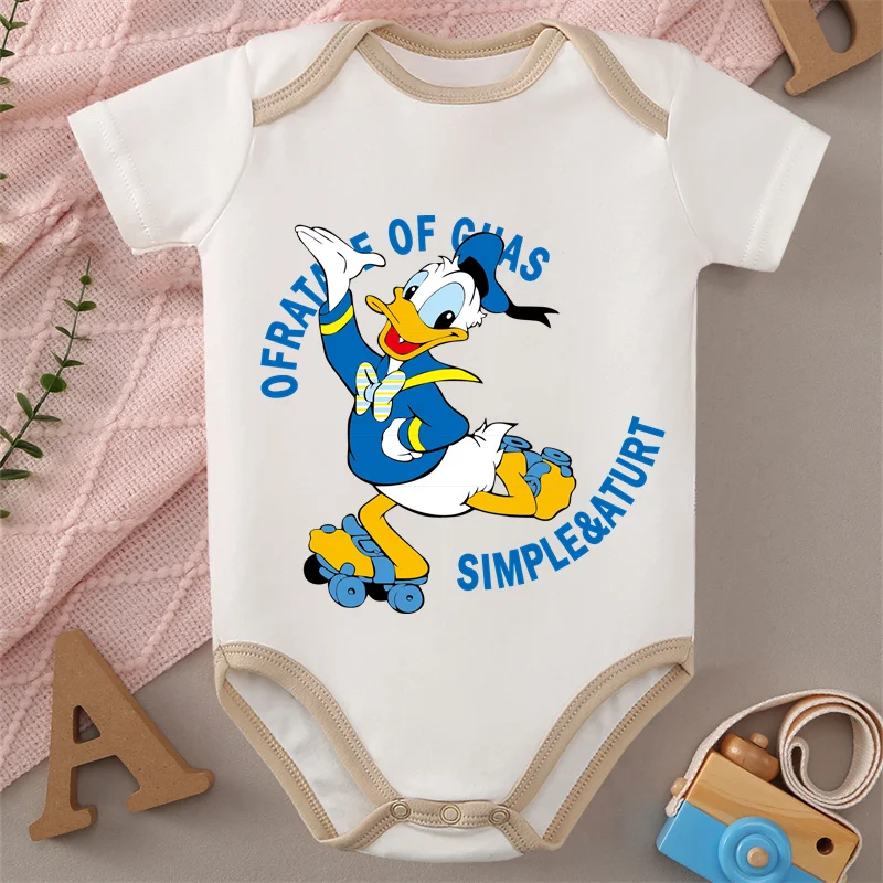 

MINISO Дональд Дак/Том с милым принтом, детская одежда, комбинезон из 100% хлопка, комбинезон, боди для новорожденных от 0 до 12 месяцев, лучший подарок для ребенка