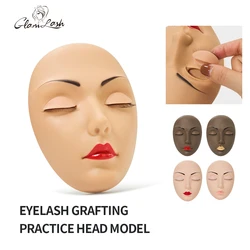 GLAMLASH Lash Extensions Flat Model Head Practice Eyelash Training Head With Removable Replacement Eyelids