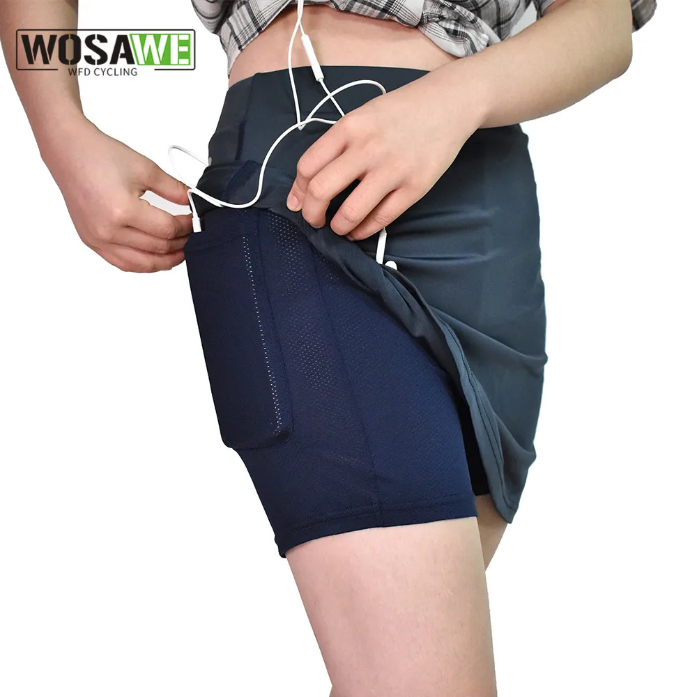 WOSAWE Women's Cycling Skirts Shorts with Gel Padded Gel Underpant Bicycle Underwear Ladies skirt Clothes Downhill Shorts