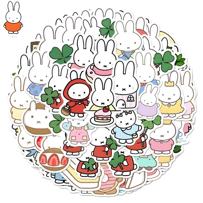 

Kawaii милые наклейки Miffy, мультяшные исцеляющие Miffy, высокий уровень внешнего вида, украшение для планшета, ноутбука