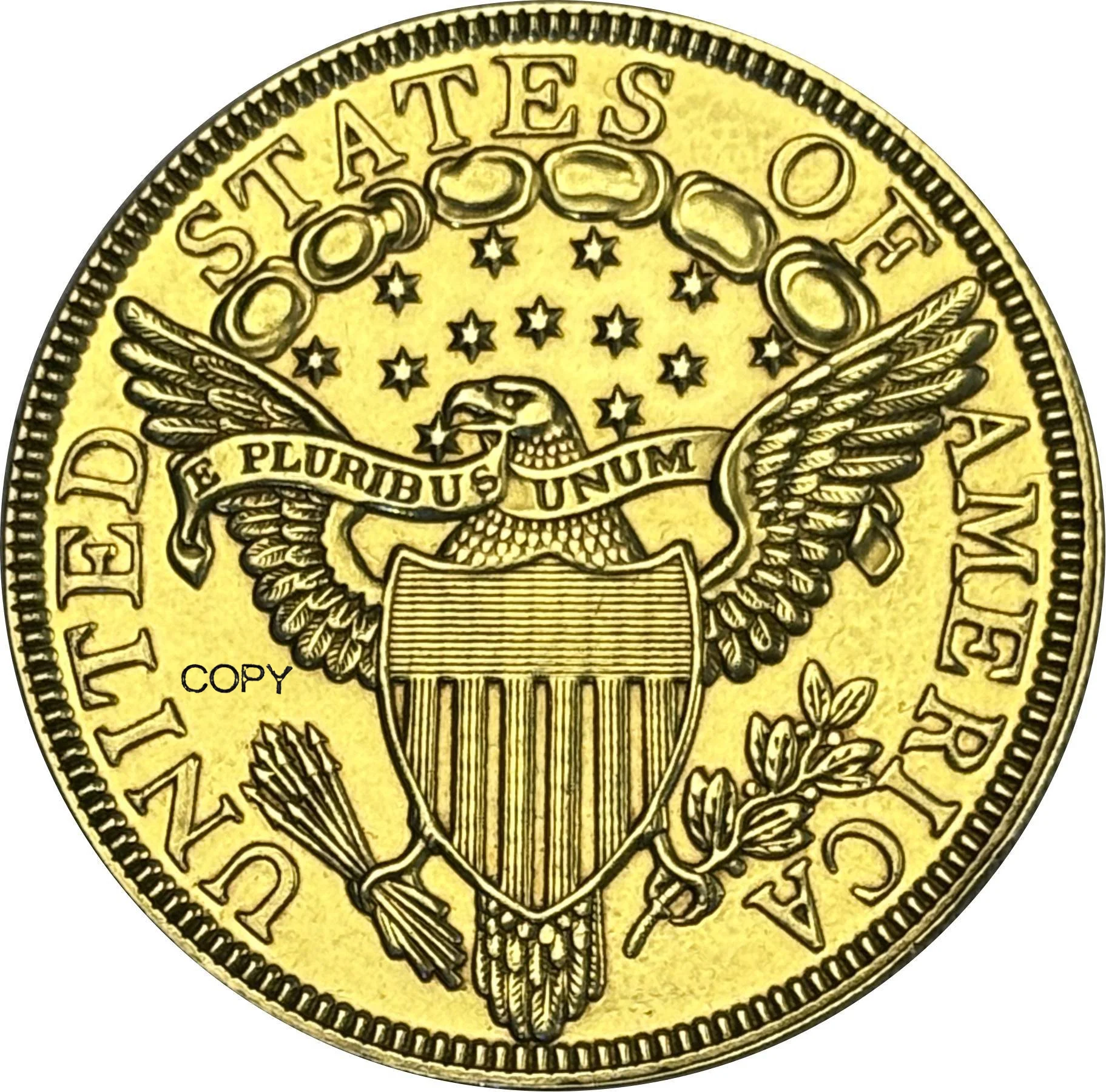 US 1804 10 Ten Dollars Capped Bust Liberty Heraldic Eagle Gold Brass Usa Copy Commemorative Coin United States Collectible Coins