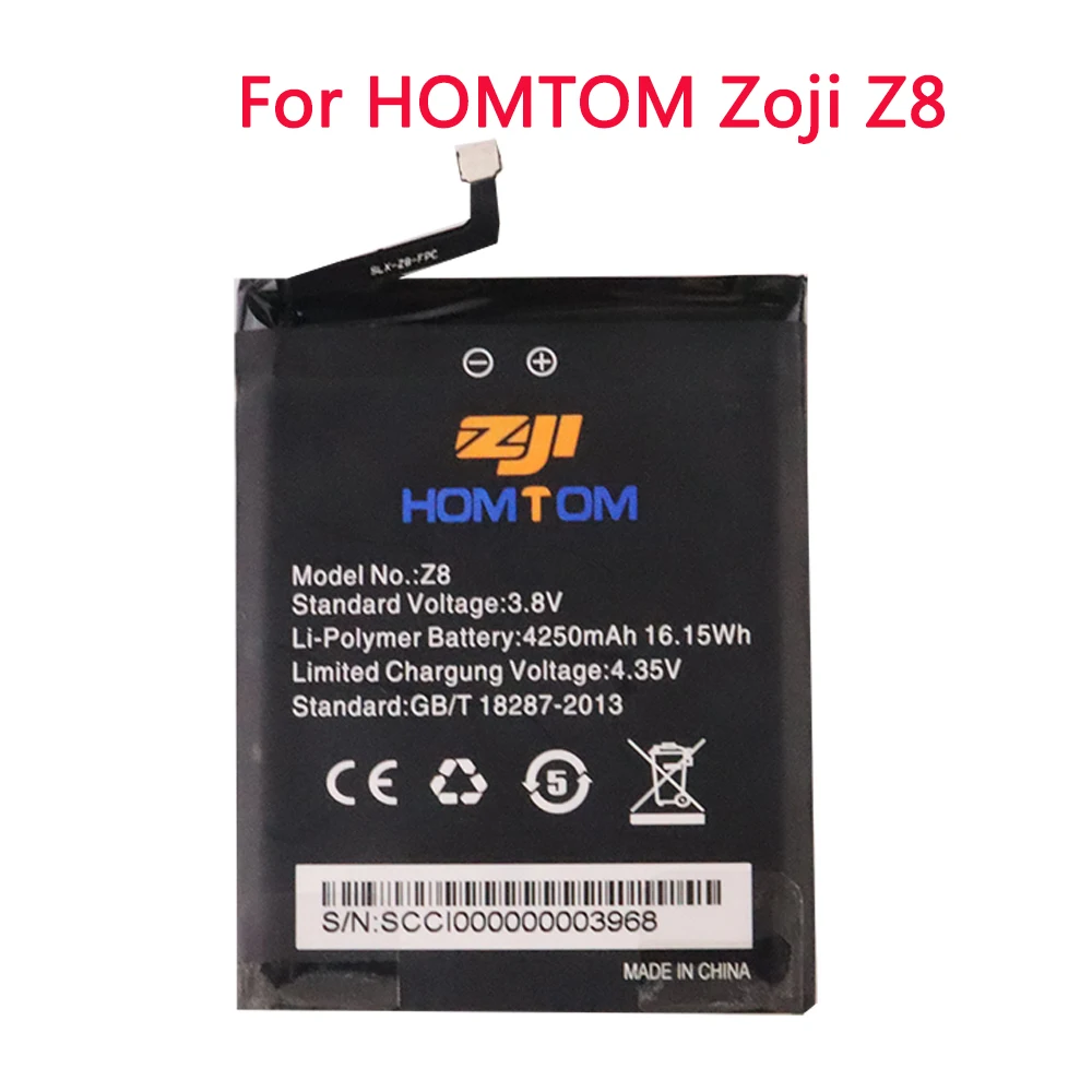 

New 100% Original ZOJI Z8 Battery For HOMTOM zoji Z8 Smart Mobile Phone Replacement 4250mAh Battery Batteries