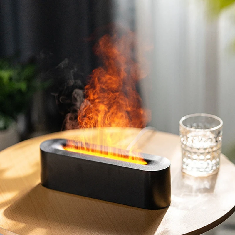 Nawilżacz powietrza z płomieniem ultradźwiękowy chłodna mgiełka maszyna nebulizator LED dyfuzor olejków eterycznych trwały łatwy w użyciu