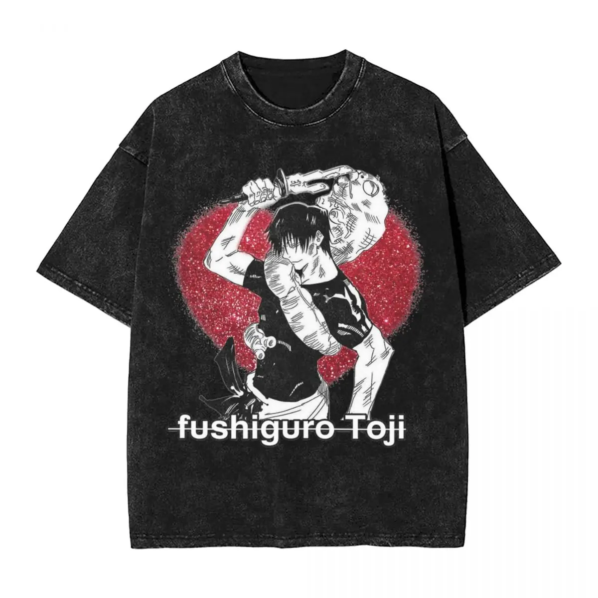 Gojo Fushiguro Megumi Anime Washed T Shirts Streetwear Hip Hop Cool T-Shirt Tees for Men Women Cotton Harajuku Printed