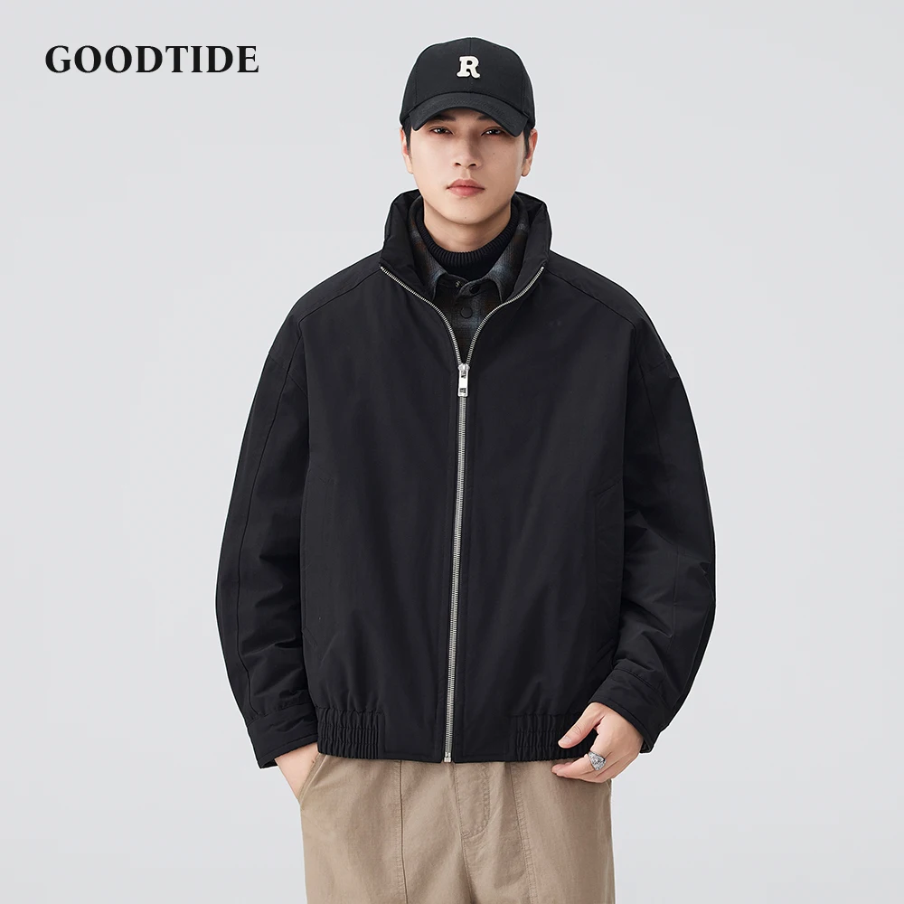 

Fashion Men's Casual Zip Up Jacket 2025 Winter New Plaid Lining and Layered Design Loose Fit Warm Men Down Jacket Top