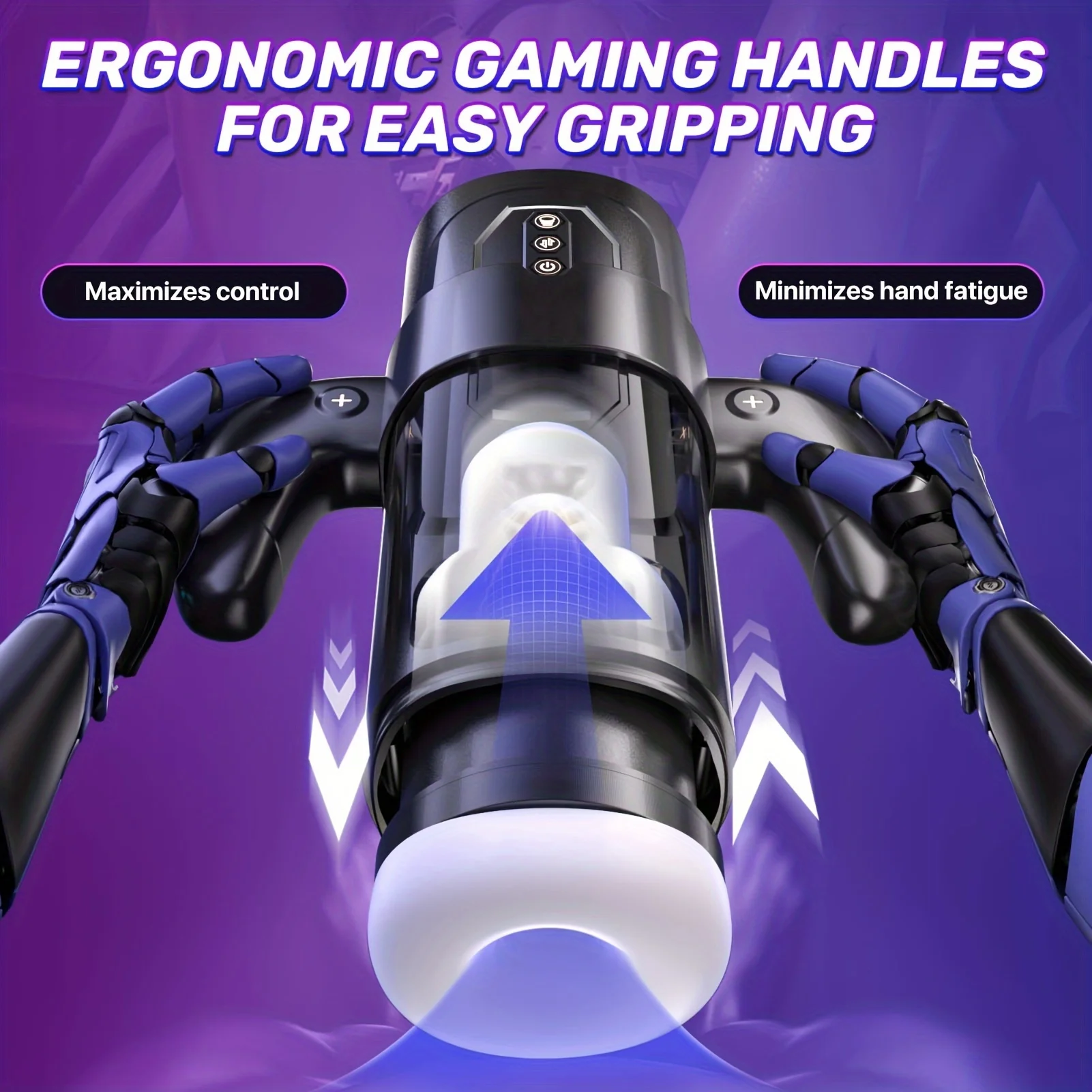 USB قابلة للشحن هزاز التلقائي مص ذكر جهاز استمناء مع مقبض 6 Thrusting و 9 طرق تهتز الرجال الكبار الجنس