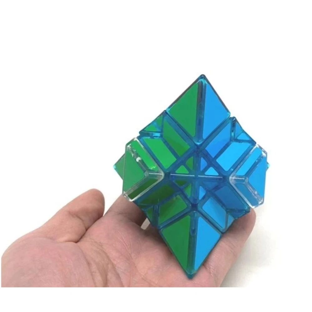 Calvin's Puzzle Cube Pyraminx Limited Edition Troy 3D-Pyraminx Ice Blue Body with 3-Truncated Ice Clear Tips DIY Stickers Toys