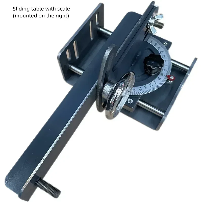 Portable stair handrail sander and stainless steel chamfering machine, featuring an arc-profiling upgrade and a sliding table.