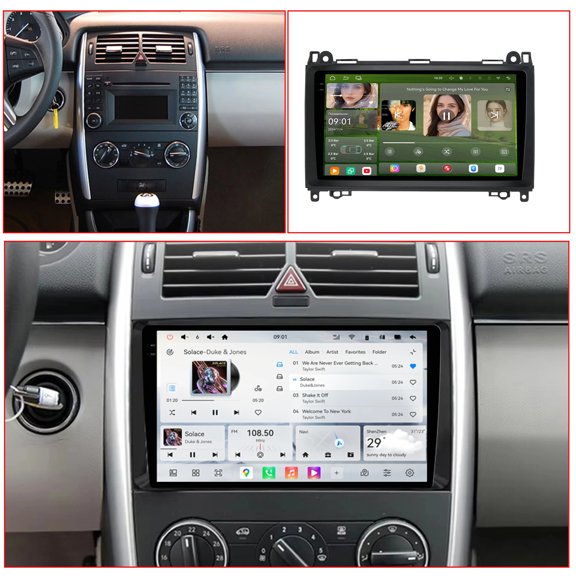 Redpower Crystal Sound 850 Pro Max  Android Car Radio Player Screen for Mercedes-Benz B200 A-CLASS W169 B-CLASS W245 2004-2015