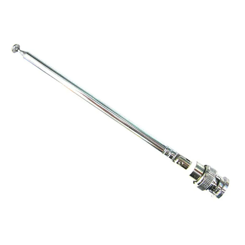 1pc Silver Color 62cm Stainless Steel FM Radio Antenna BNC Connector Telescopic Aerial