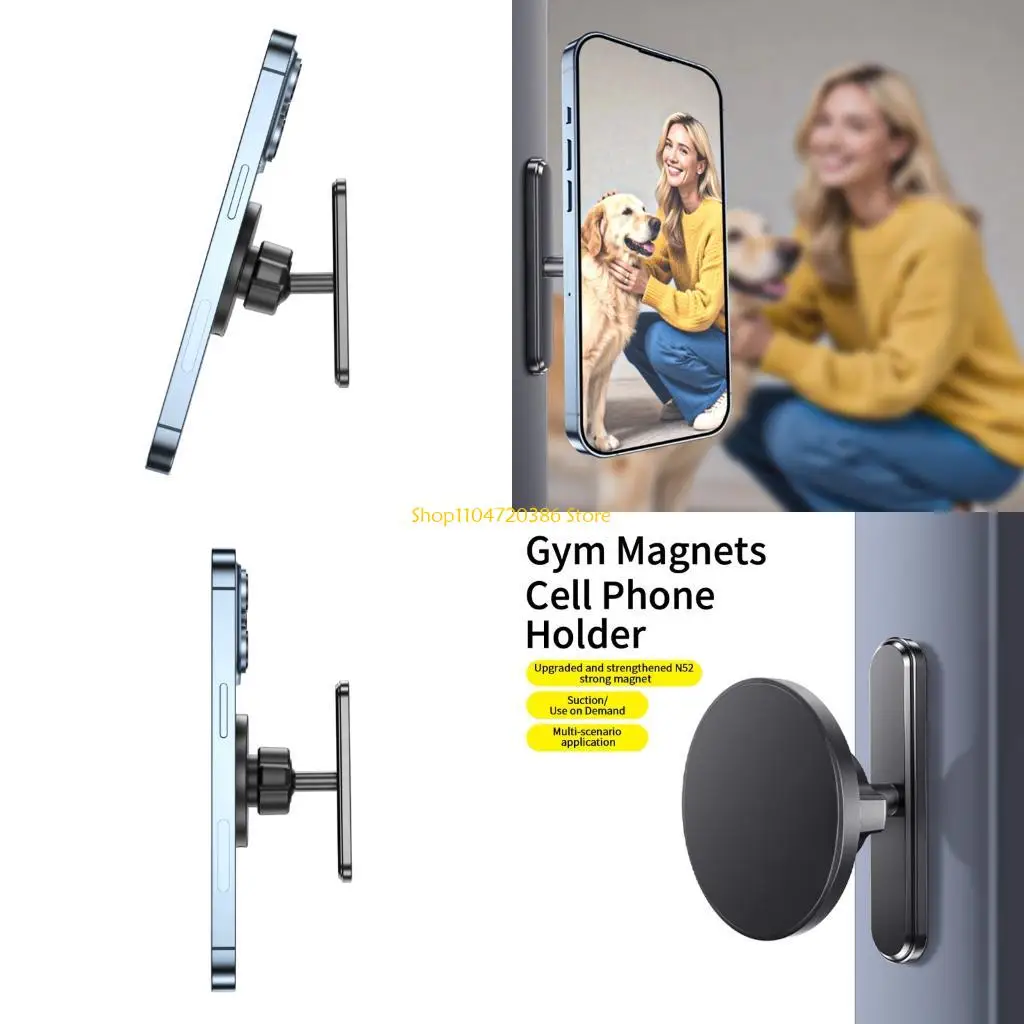 

K0EA Двойные магниты Подставка для телефона 360 Регулируемое крепление для фитнес-видеозаписи для использования в тренажерном