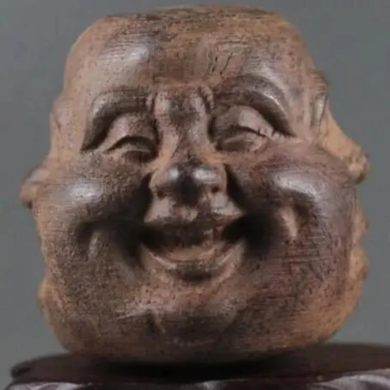 Collectibles Chinese Hand Carved Wooden Tibetan Buddhism Buddha Head Statues