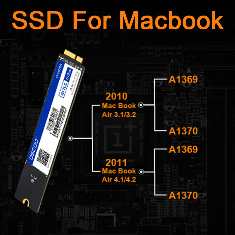 Oscoo sata3 ssd für macbook air a1369 a1370 2012-2018 internes Solid-State-Laufwerk 2010 GB 1TB schnelles Festplatten-Upgrade ssd