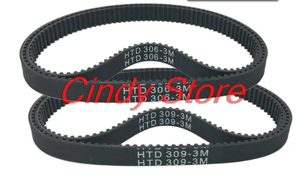 1PCS HTD3M-300/306/309/336/339/342/345/360/363/366/369 Rubber Timing Belt Black 3mm Pitch  8mm/10mm/15mm/20mm width
