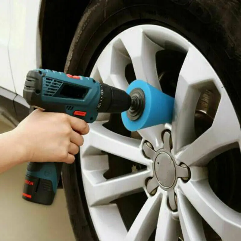 Handheld Electric Drill Wheel Hub Polishing Sponge Car Beauty Waxing Conical Sponge Brush Door Handle Polishing Sponge Ball