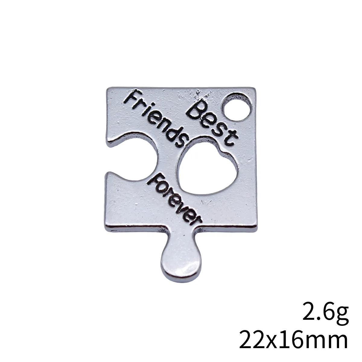 20pcs 22x16mm(0.87x0.63inch) Rhodium Color Best Friends Forever Puzzle Charms Pendants DIY Jewelry Making Accessories