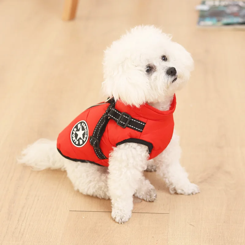 Dog Winter Clothes for Small Coat Jacket Accessories Big Breed Medium Clothing Vest Puppy Padding Harness Costume Thicker Fleece