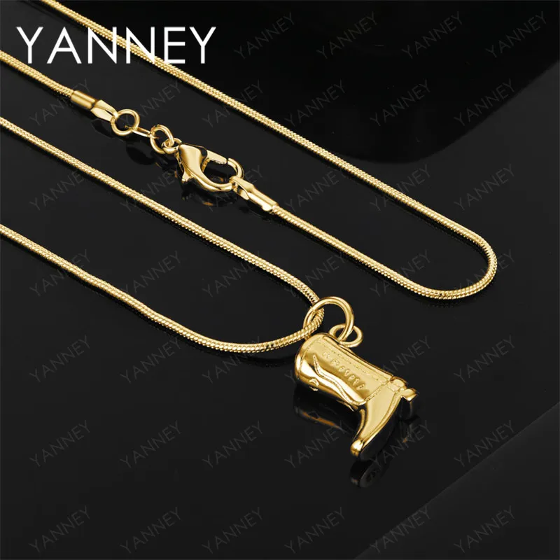 

Стерлингового Серебра 925 пробы, золото 18 карат, 16-30 дюймов, изысканный кулон в виде ботинок, ожерелье, модные женские украшения, рождественские аксессуары, подарок