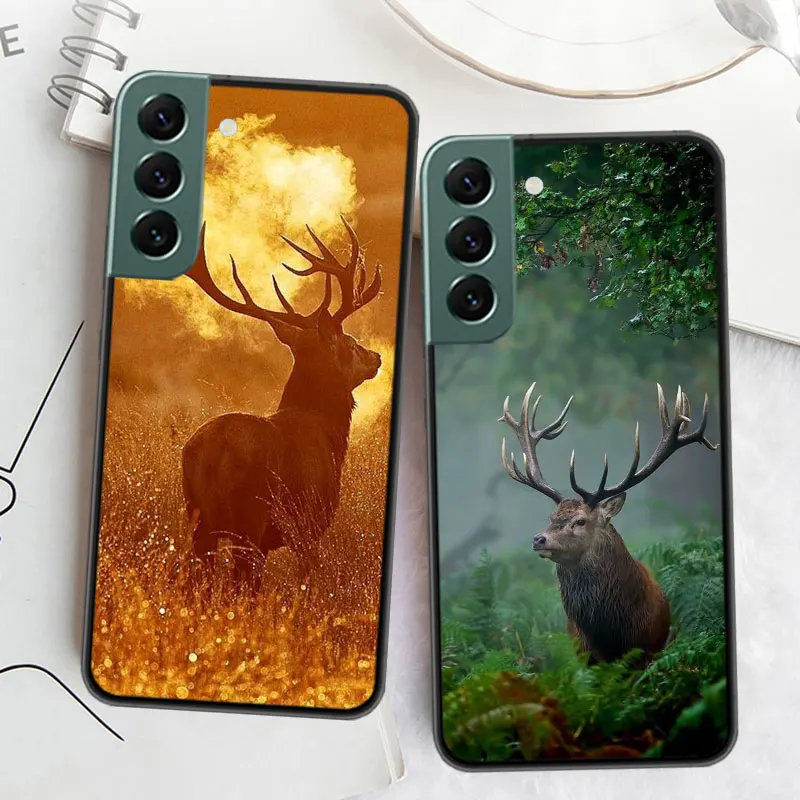 جراب هاتف كامو لصيد الغزلان ، غطاء سيليكون ناعم ، Galaxy S20 FE ، S21 Plus ، S22 ، S23 ، S24 Ultra ، S10 ، S10E ، S9 ، S8 ، S7 Edge ، Coq