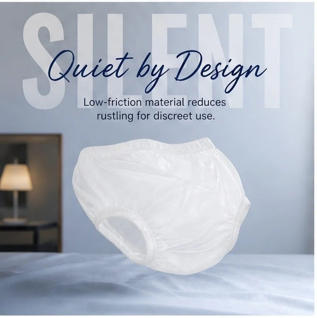 Adult Waterproof Diaper Cover Pants Transparent Plastic Protective Underwear Leak Proof Clear Plastic Incontinence Underpants