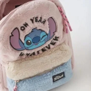 

Новая осенняя плюшевая сумка Disney Stitch, милый рюкзак Hello Kitty, сумка с цветными блоками Шан, детский школьный подарочный рюкзак