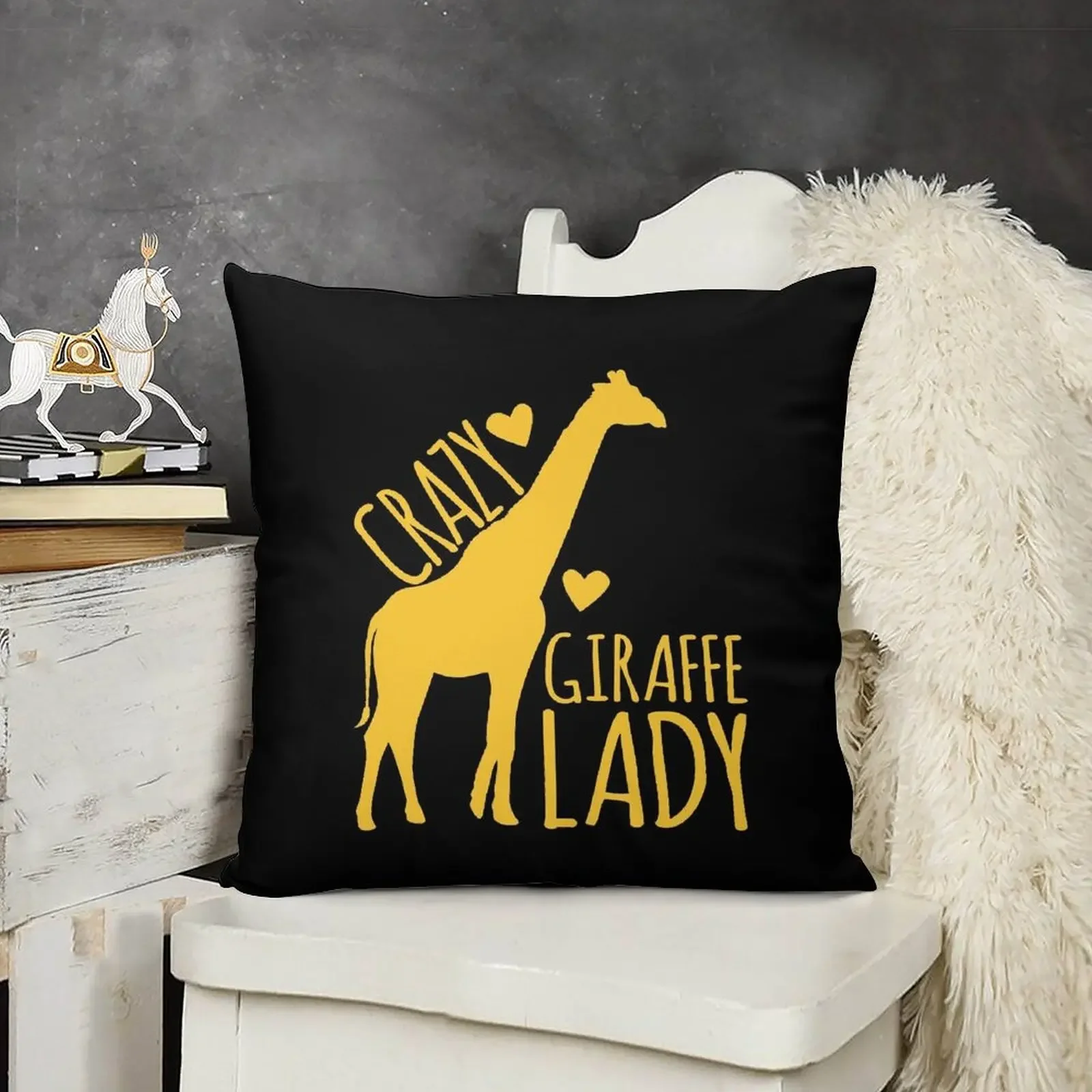 CRAZY Giraffe Lady Throw Pillow pillowcases for sofa cushions Pillowcases Bed Cushions Sofa Covers pillow