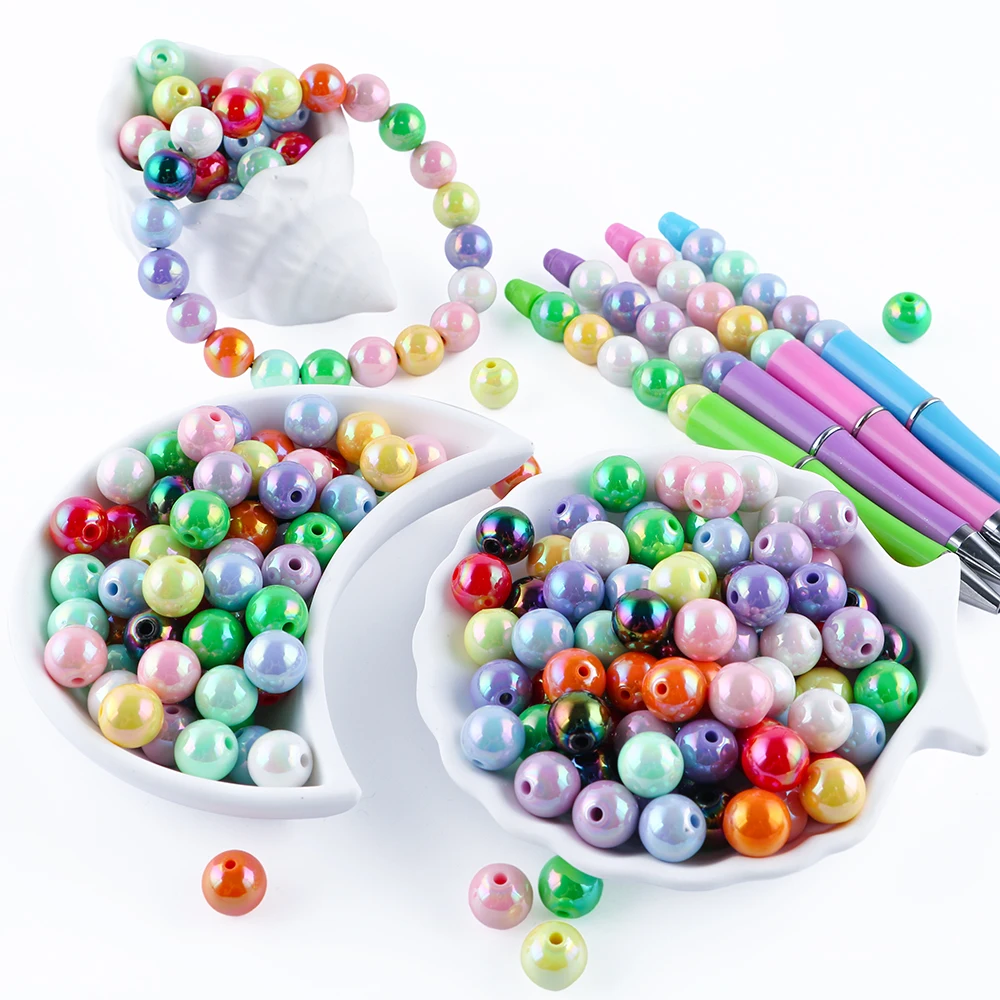 60pcs New Acrylic 12mm Glossy Pearl Beads For Jewelry Making Earrings Bracelets Necklaces DIY Personalized Handmade Accessories