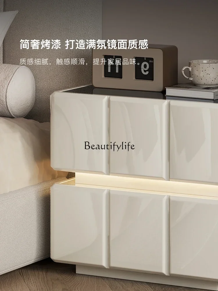 44Bedside Table Modern Simple Smart Bedside Cabinet Light Luxury High-Grade Creative Storage Cabinet