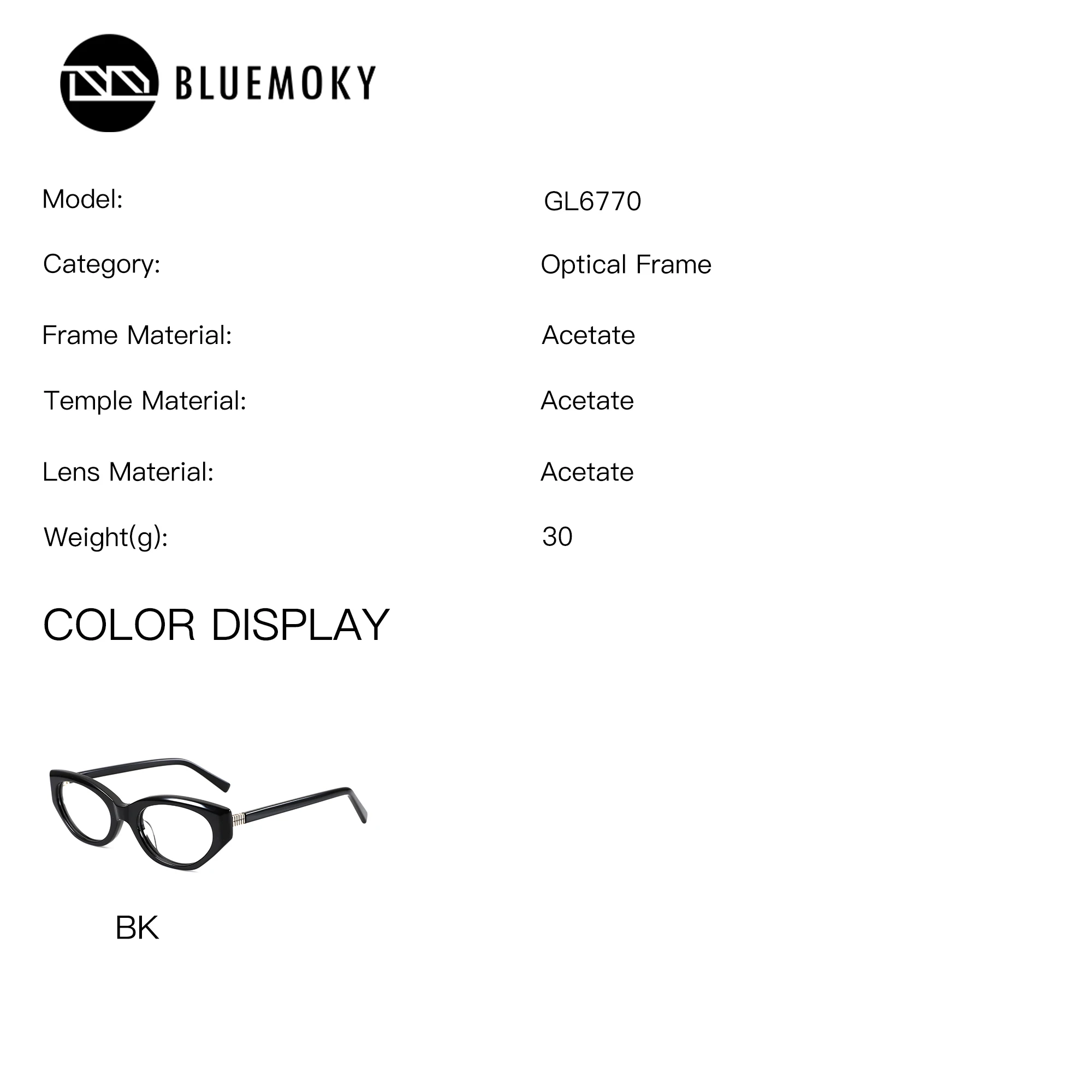 BLUEMOKY M Size Acetate Cat Eye Prescription Lenses with Medical Recipe For Women Anti Blue Light Progressive Optical Eyewear