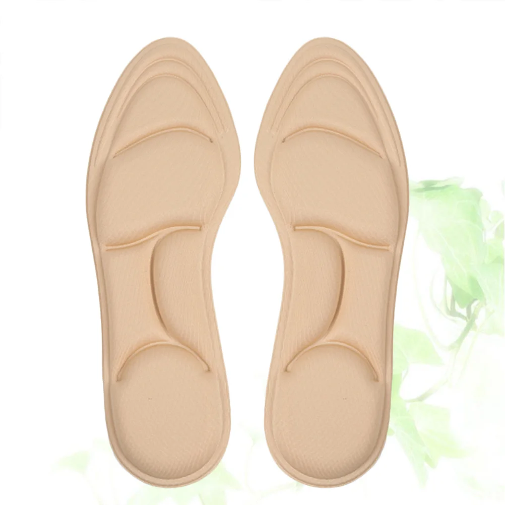 

Pair of 5d Sponge Insoles Black Breathable Shock Absorbing Depressurizing Exercise Insert Pads Comfortable Cushioning Walking