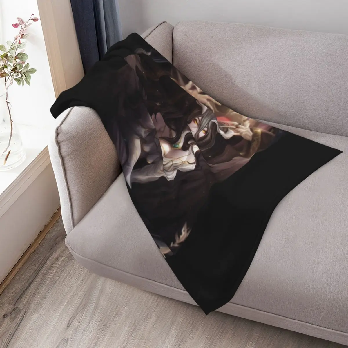 ألبيدو واقعية من أفرلورد أنيمي رمي بطانية هدايا عيد الميلاد بياضات السرير سرير مزخرف بطانيات رمي مزخرفة #3