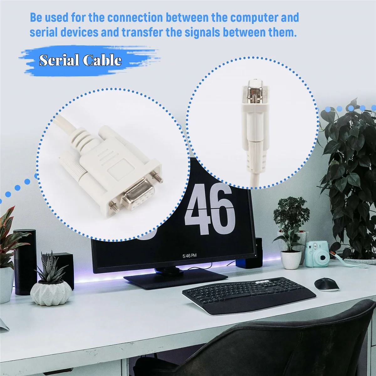 Fashion DB9P to 8P Mini Din RS232 Download Cable White 8.2 Ft for PLC DVP-EH