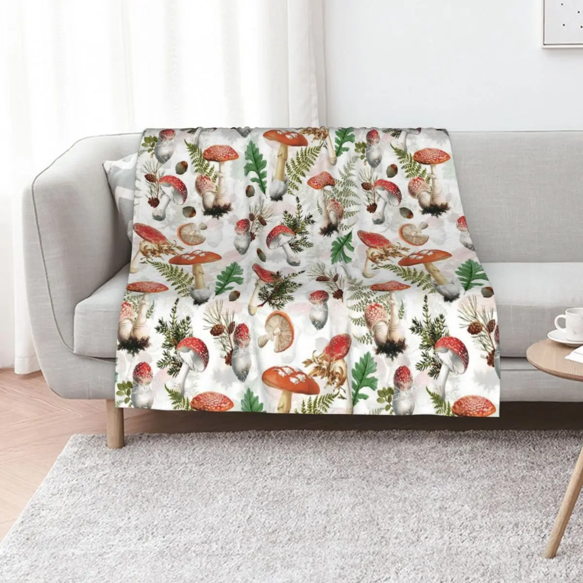 Beautiful Mushroom Kingdom White Throw Blanket manga Blankets For Bed Summer Beddings Luxury Designer Flannel Furrys Blankets