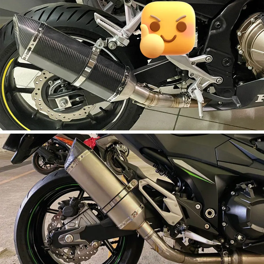 Titanium alloy Exhaust Muffler 60mm 51mm Universal For fz6 pcx125 R7 ZX4R Z400 CBR650 Z900 Z1000 DRZ400 470MM