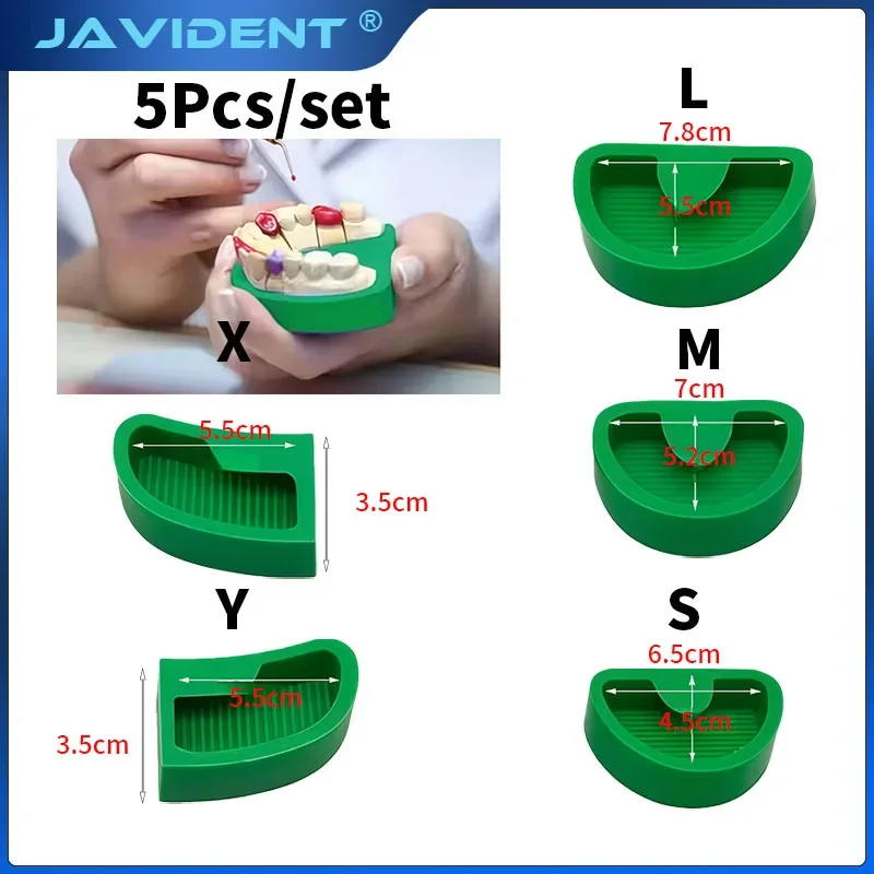 5Pcs/Set Dental Lab Silicone Plaster Model Former Base Molds Mould White/Green On Stone Model Work